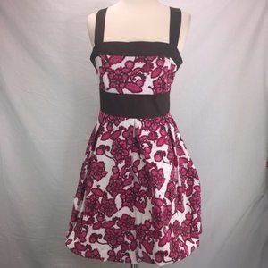 Speechless Floral Print Apron Dress w/Tulle Pink B